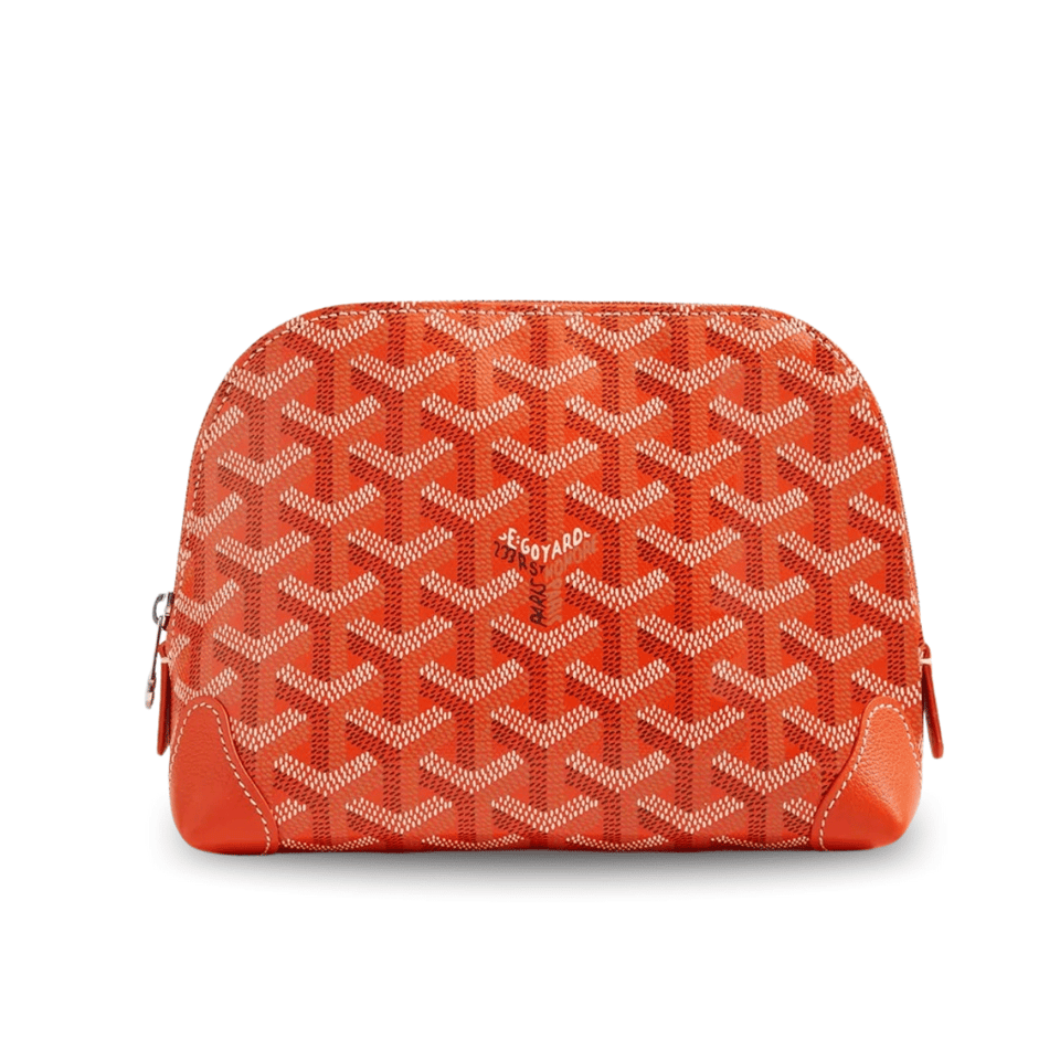 Goyard Vendôme Cosmetic Pouch Orange Goyardine Canvas And Calfskin Trim 17cm view 2