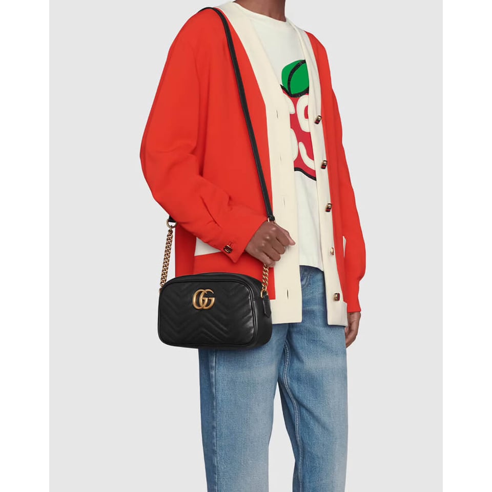 Gucci GG Marmont Small Shoulder Bag Black 24Cm view 3