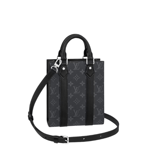 Louis Vuitton Sac Plat Mini Grey And Black Leather 22Cm view 2