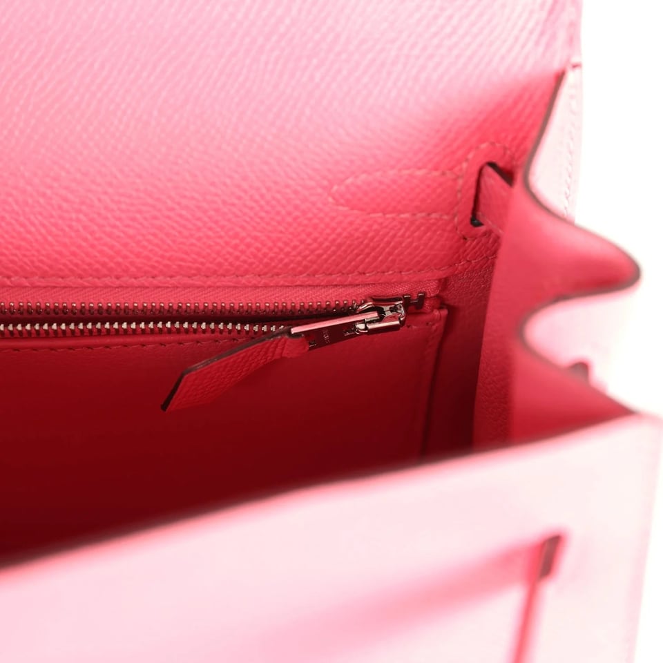 Hermes Kelly 25 Bag In Rose Azalee Epsom Leather For Women 25cm/10in view 3
