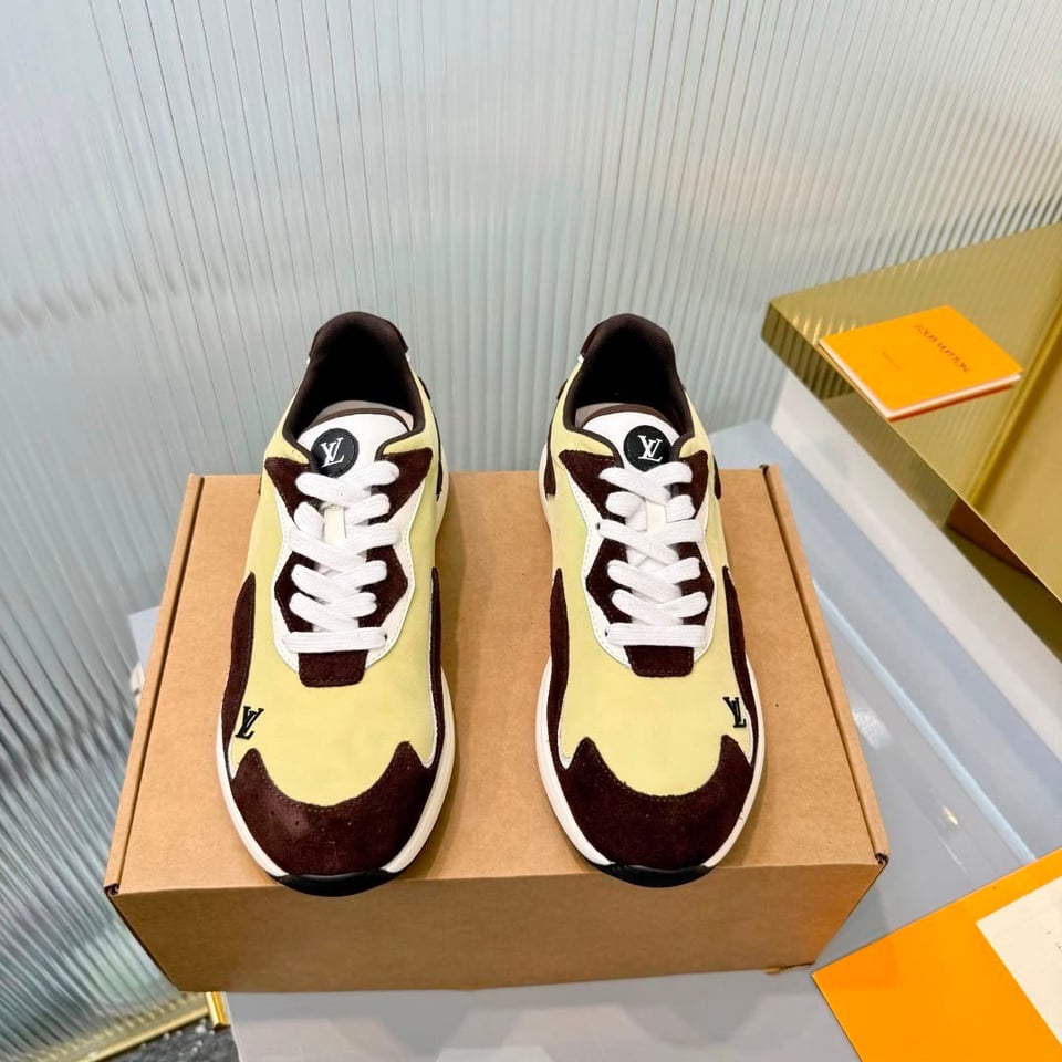 Louis Vuitton Drop 300 Sneakers Light Yellow Nylon 1AKP0J view 7