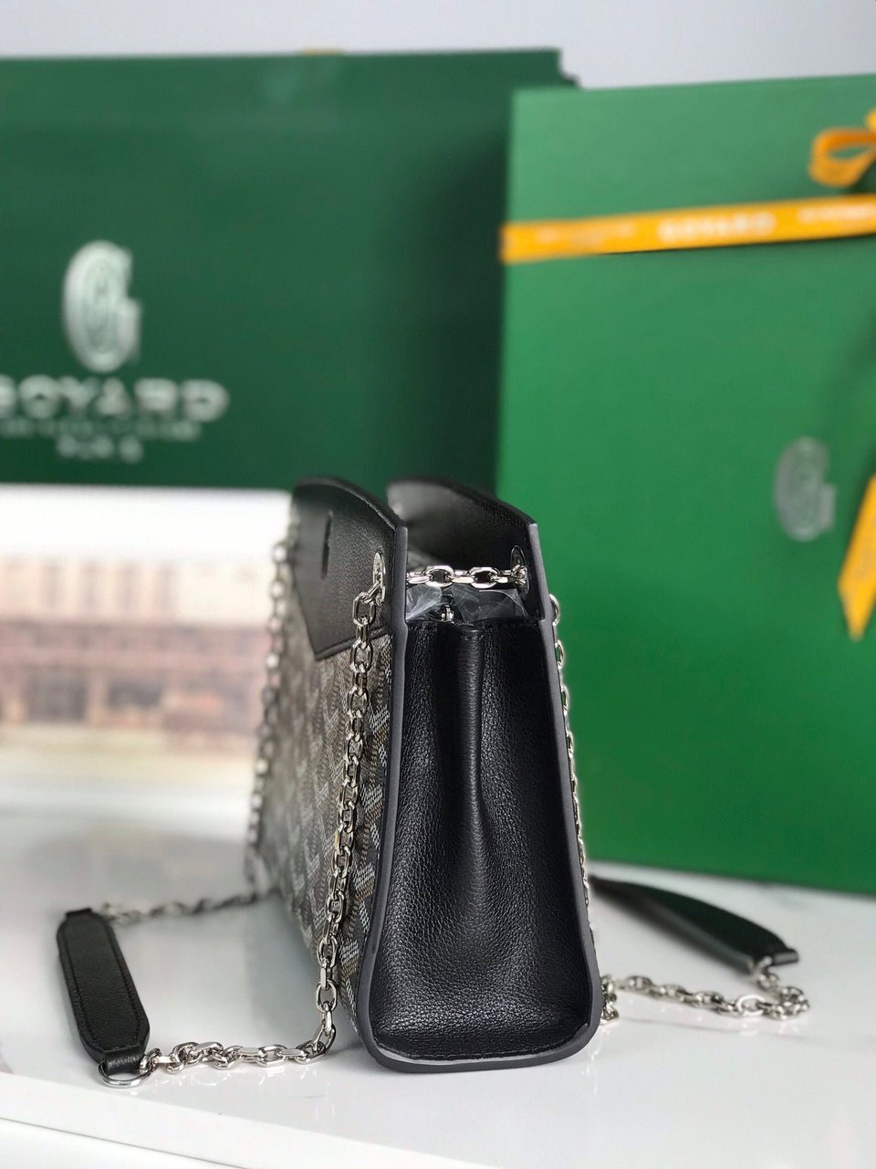 Goyard Rouette Structuré Mini Bag 21 Cm Black Goyardine Canvas And Calfskin view 9