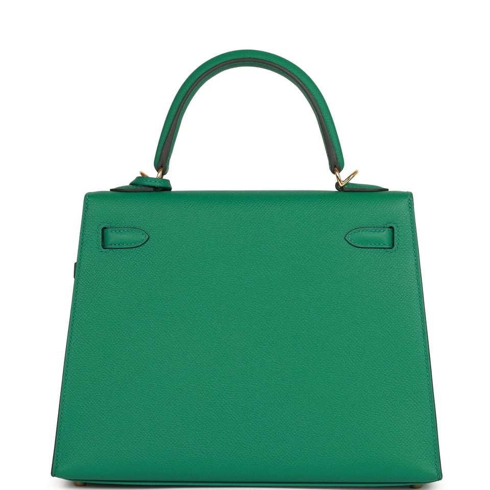 Hermes Kelly 25 Bag In Vert Vertigo Epsom Leather For Women 25cm/10in view 4
