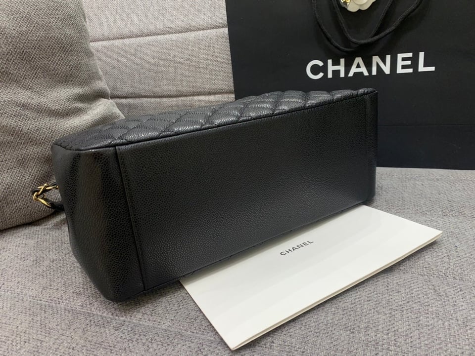 Chanel Grand Shopping Tote Bag 34Cm Black Caviar Gold Hardware view 6