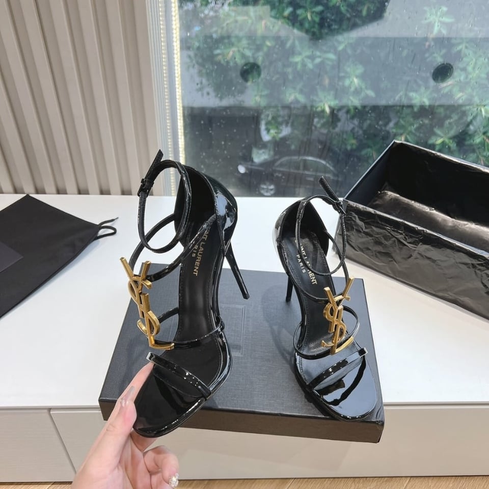 Saint Laurent Cassandra Sandals In Black 6301091Tvkk1000 view 6