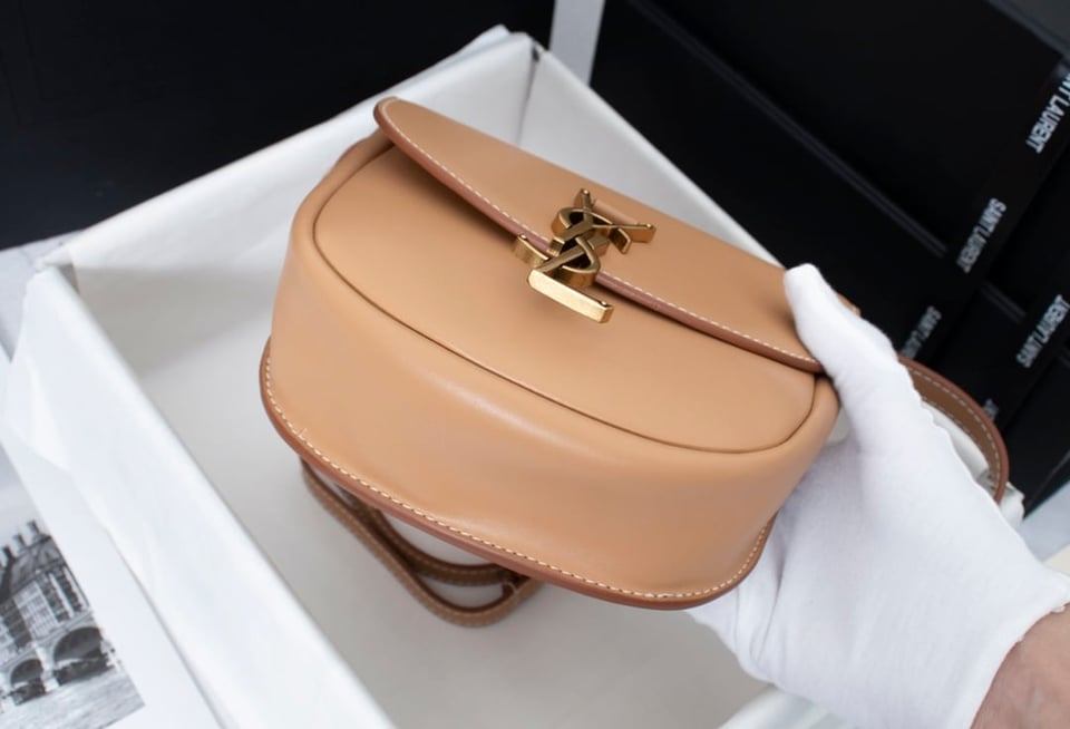 Saint Laurent Kaia Small Smooth Leather Beige view 3