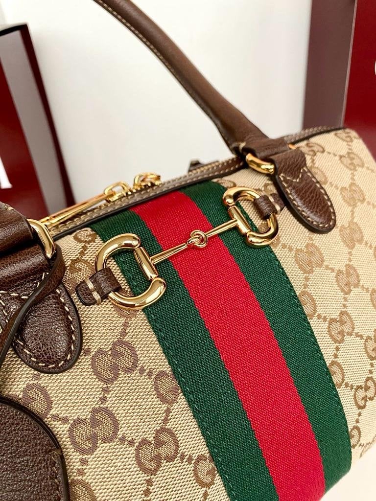 Gucci Borsetto Medium Boston Bag 28cm/11in Sand And Brown ‎866732 view 7