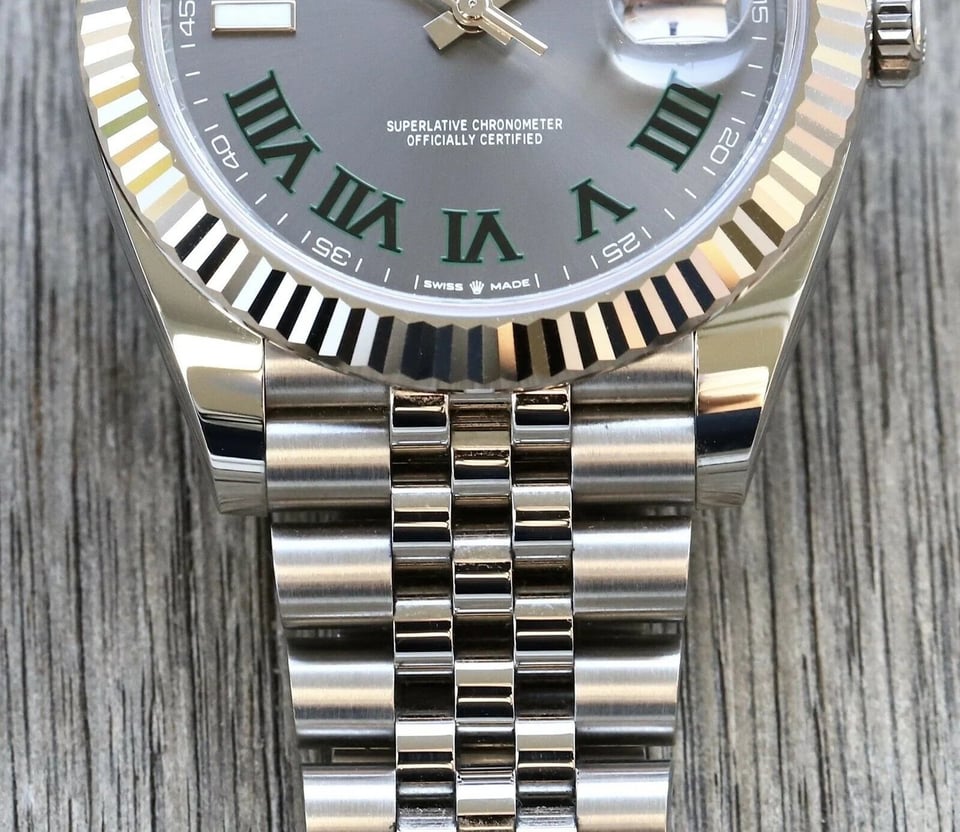 Rolex Datejust 41mm Rhodium Dial 126334 “Wimbledon” Flutted / Jubilee view 5