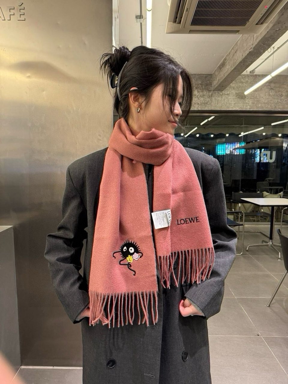 Loewe Mohair Scarf Soot Sprite Pink For Women 180cm view 6