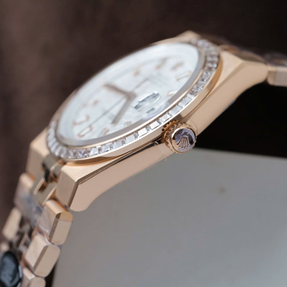 [Superclone] Rolex Land-Dweller 36mm White Dial Diamond Bezel Jubilee 127285TBR view 3