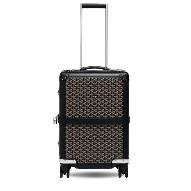 Goyard 50cm Goyardine Canvas &amp; Clamecy Cowhide Bourget PM Trolley Case Black