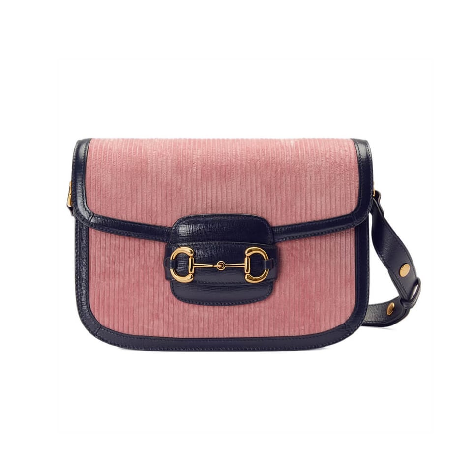 Gucci Horsebit 1955 Small Bag Pink Corduroy view 2