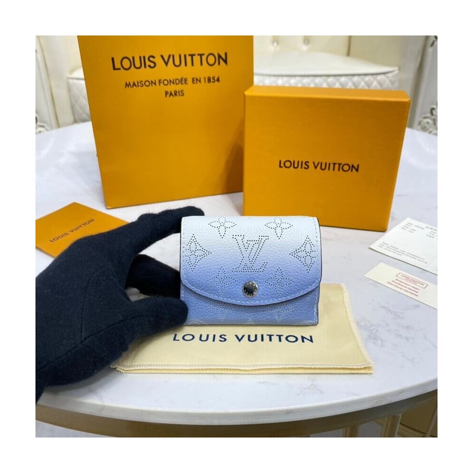 Louis Vuitton Iris XS Wallet in Blue Gradient Mahina Perforated Leather