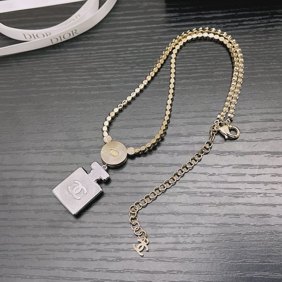 Chanel Resin Crystal Cc No 5 Perfume Bottle Necklace view 4