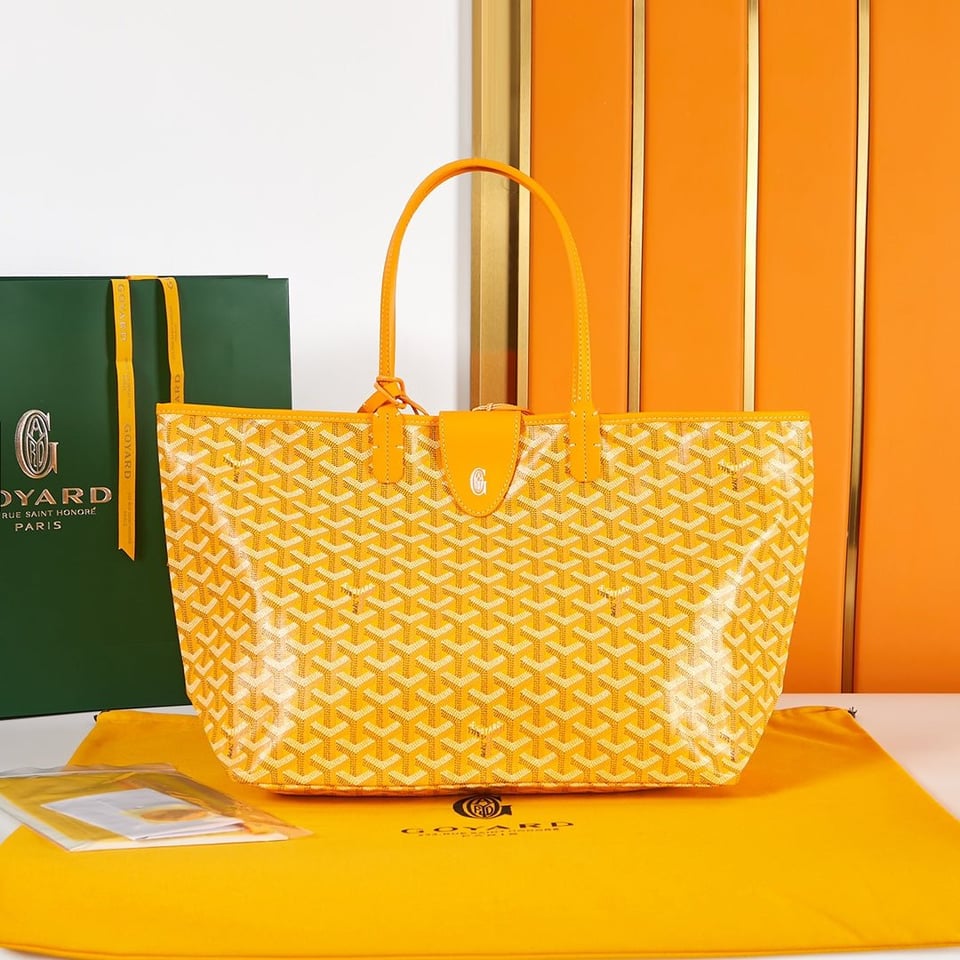 Goyard Saint Louis Pm 34Cm Yellow Canvas Chevroches Calfskin view 5