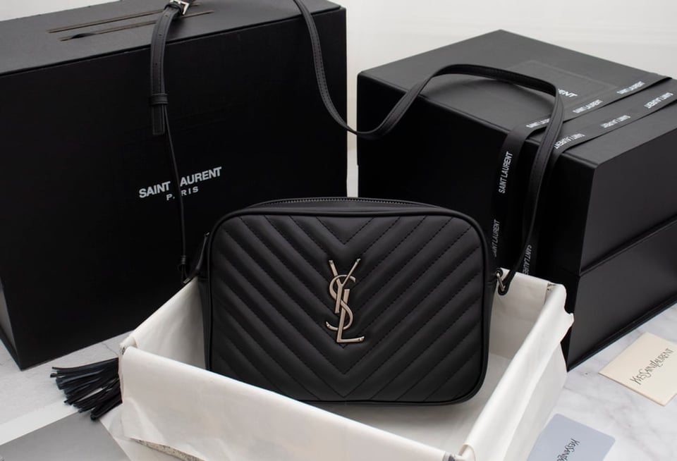 Saint Laurent Lou Camera Bag In Quilted Black Silver Leather 23Cm view 10