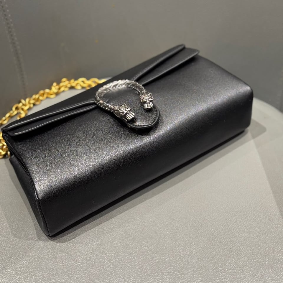 Gucci Dionysus Medium Shoulder Bag 28cm/11in Black Leather 874735 view 4