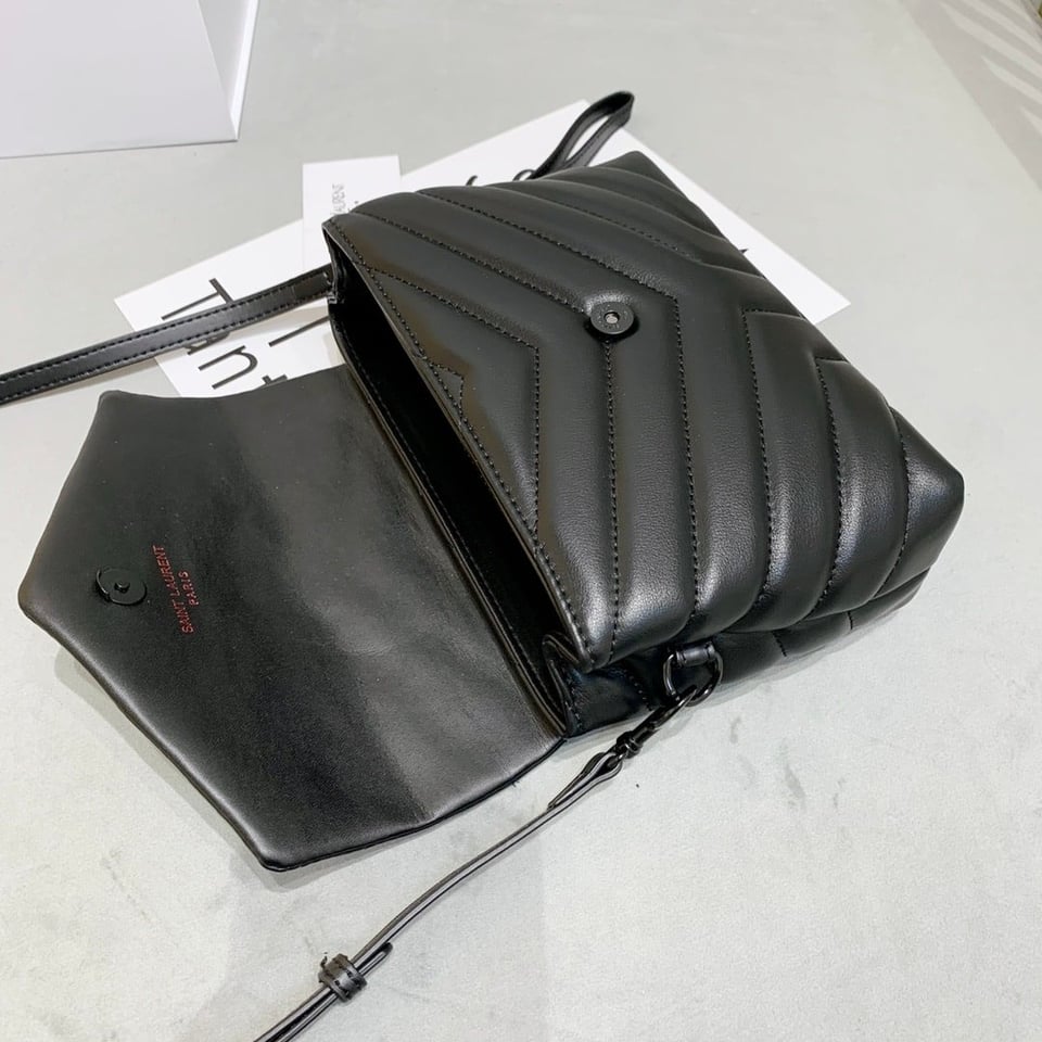 Saint Laurent Loulou Toy Strap Bag In Quilted Y Leather With Black Hardware view 4