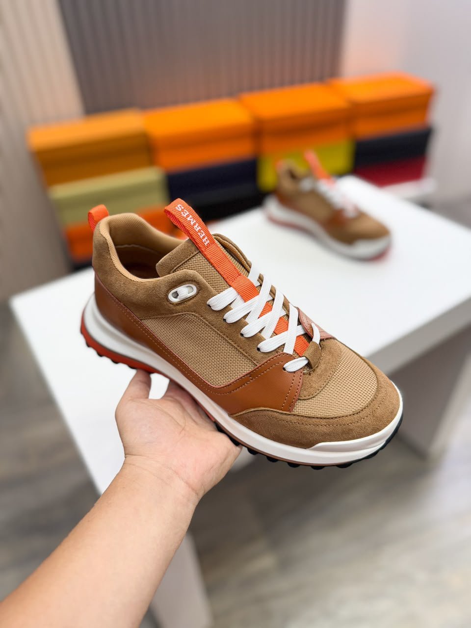 Hermes Leader Sneaker Multicolor Alabaster Beige H252863ZHVD415 view 6