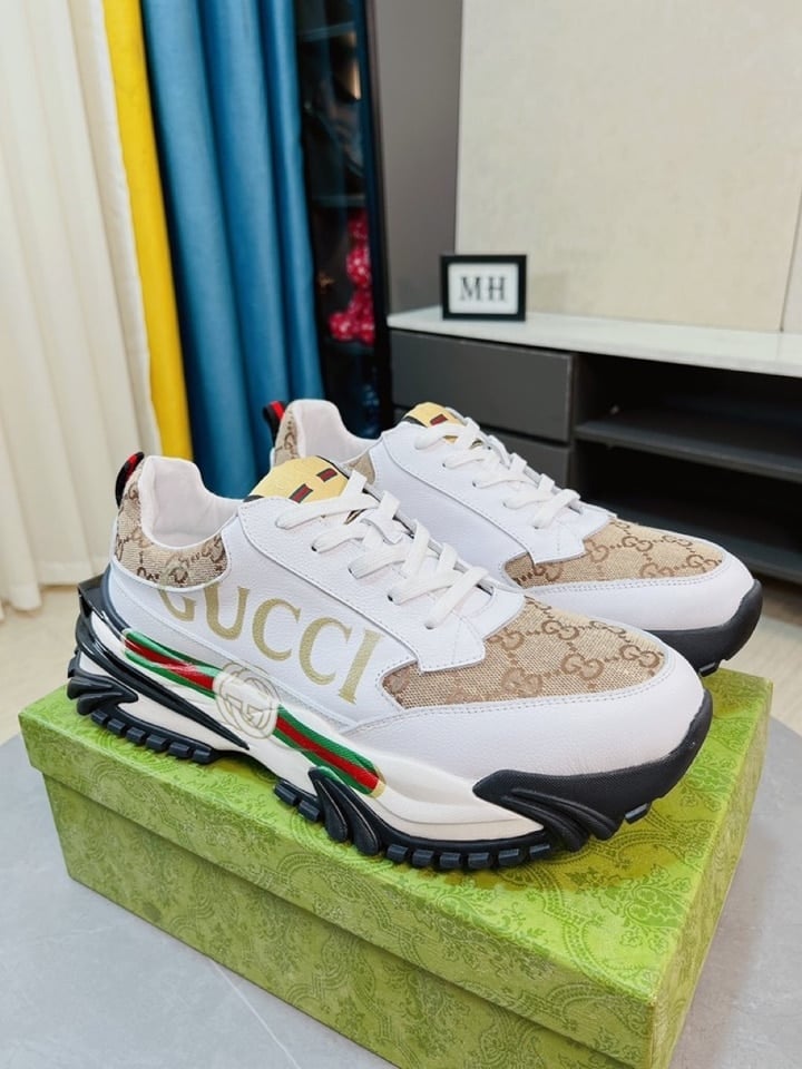 Gucci Gc Rhython Leather Sneaker White view 5