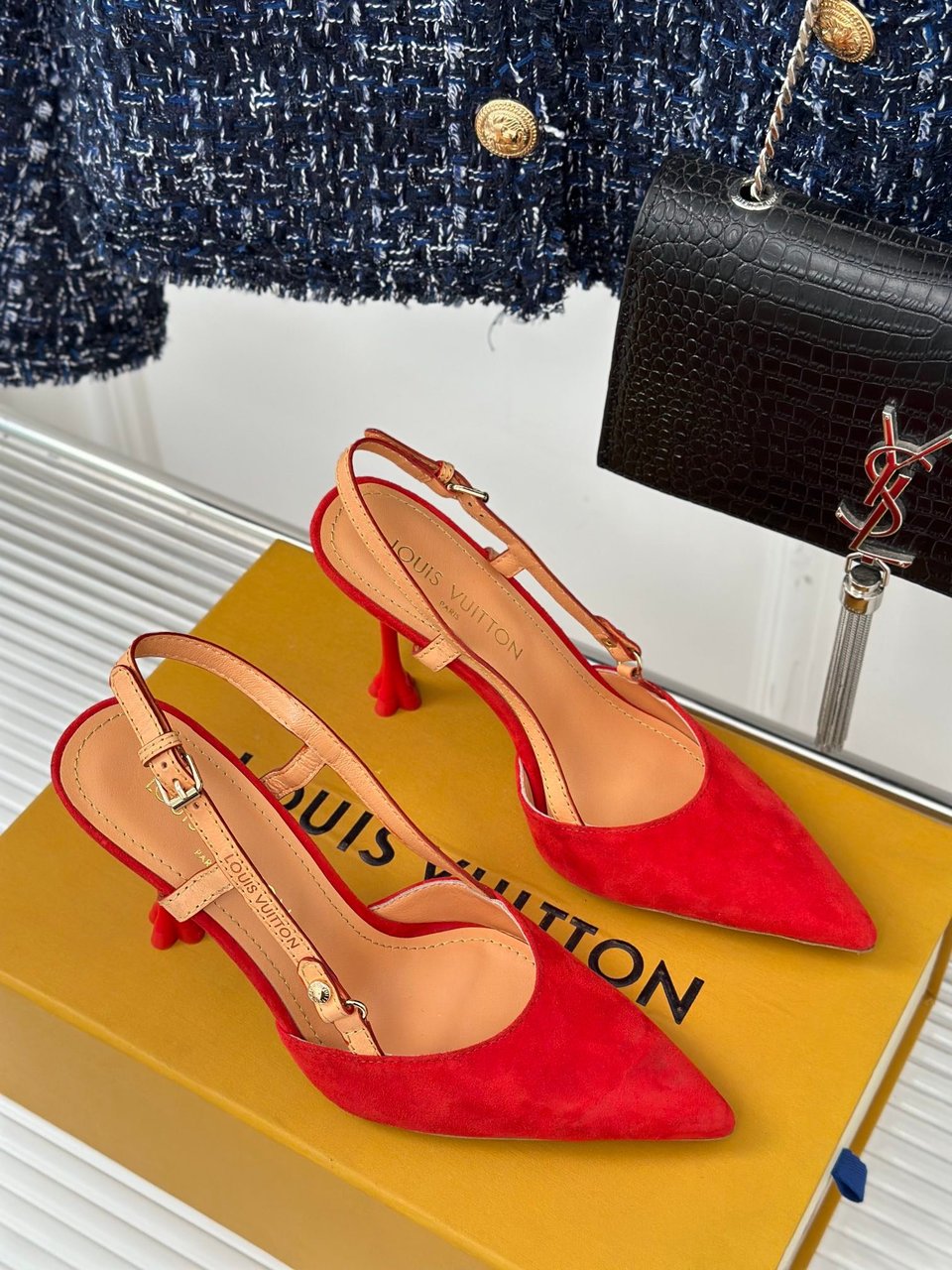 Louis Vuitton Blossom Slingback Pump Red 1Ac8F5 view 5