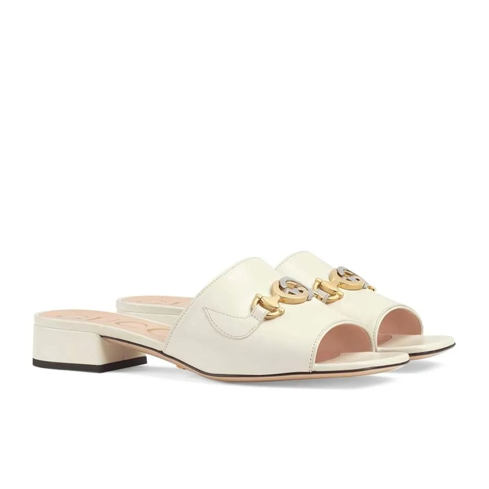 Gucci Zumi Leather Slide Sandals view 2