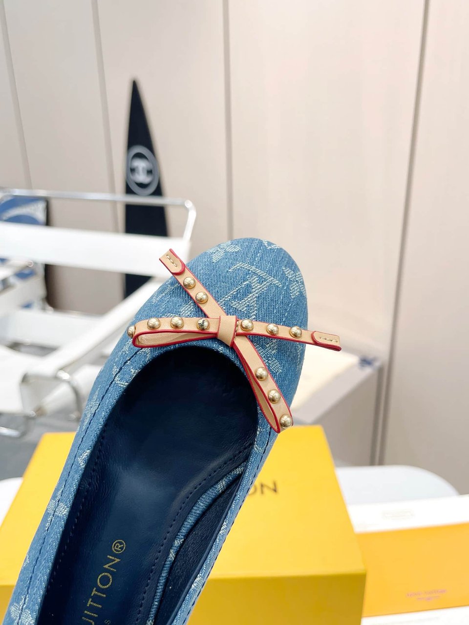 Louis Vuitton Nina Doll Shoes Denim Blue 1Ack91 view 5