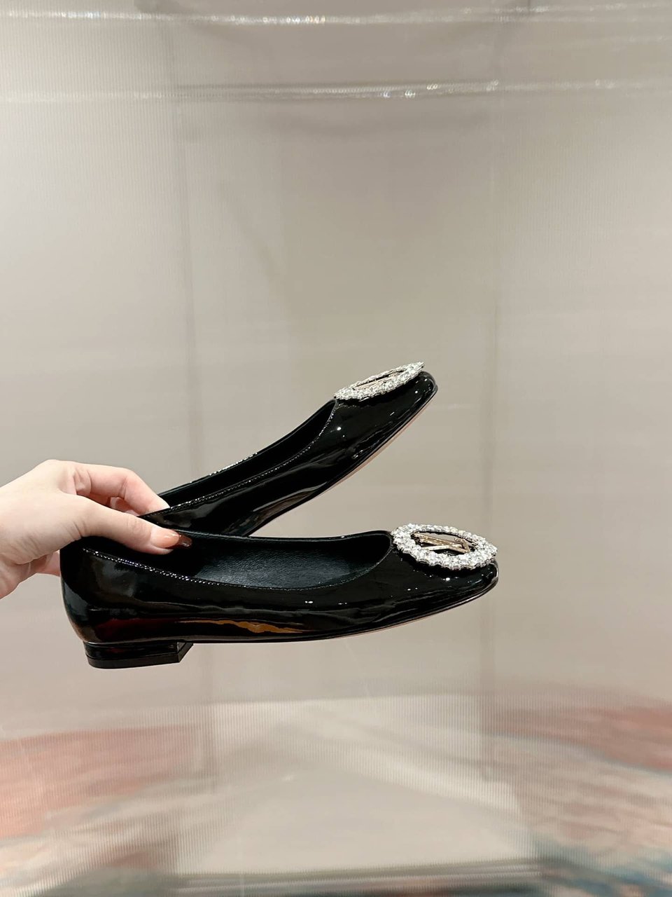 Louis Vuitton Crystal Lv Ballet Flats Black view 10
