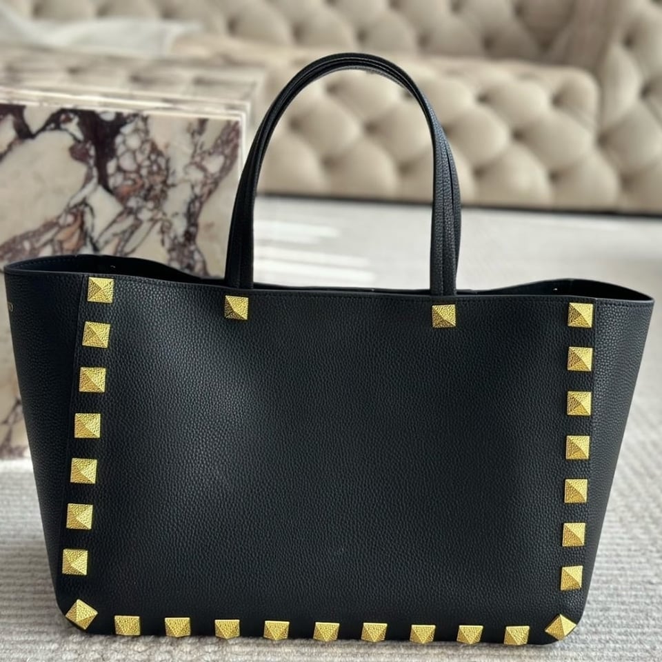 Valentino Garavani Rockstud Tote Bag Black 40Cm view 3