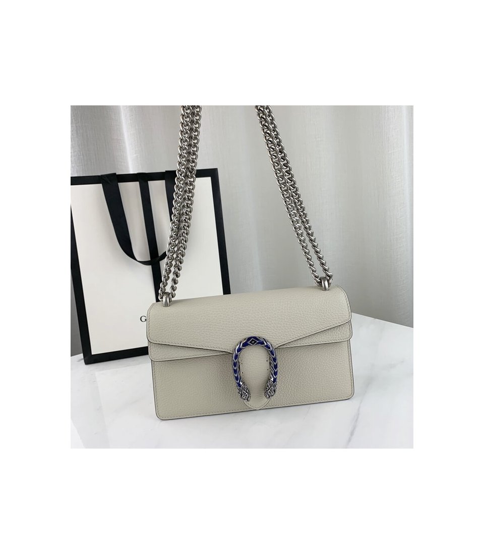 Gucci Dionysus Small Shoulder Bag in White Leather view 7