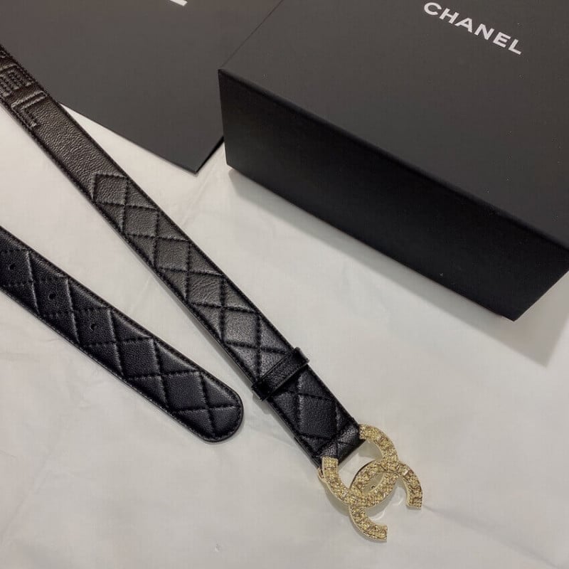 Chanel Quilted CC Logo Belt 3.0cm 34165 view 2