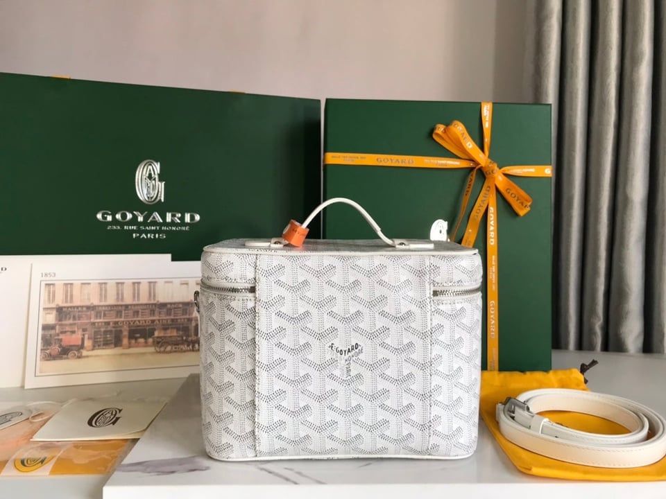 Goyard Muse Vanity Case 20 Cm White Goyardine Canvas view 3