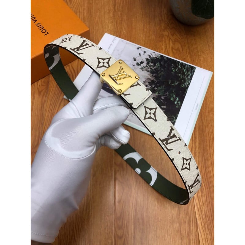 Louis Vuitton Iconic 30mm Reversible Belt M0149 White/Green view 4
