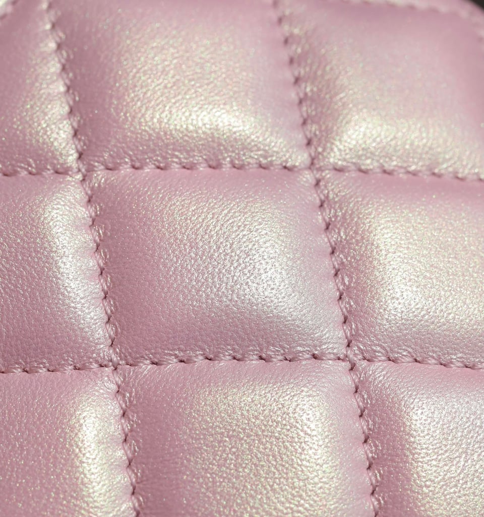 Chanel 24P Mini Flap Bag 17Cm Pearlescent Pink Lambskin Pearl Chain view 3