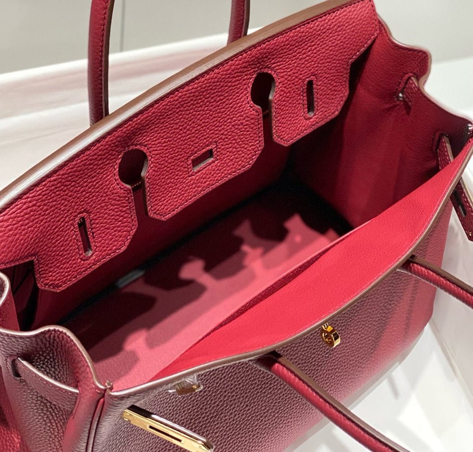 Hermes Birkin 25Cm Rouge H Togo Leather Gold Hardware view 10