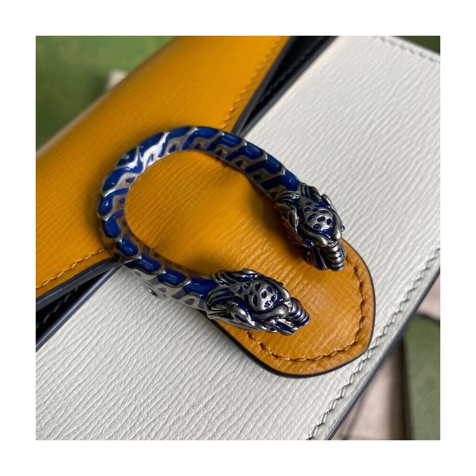 Gucci Dionysus Super Mini Bag Orange White Leather view 5