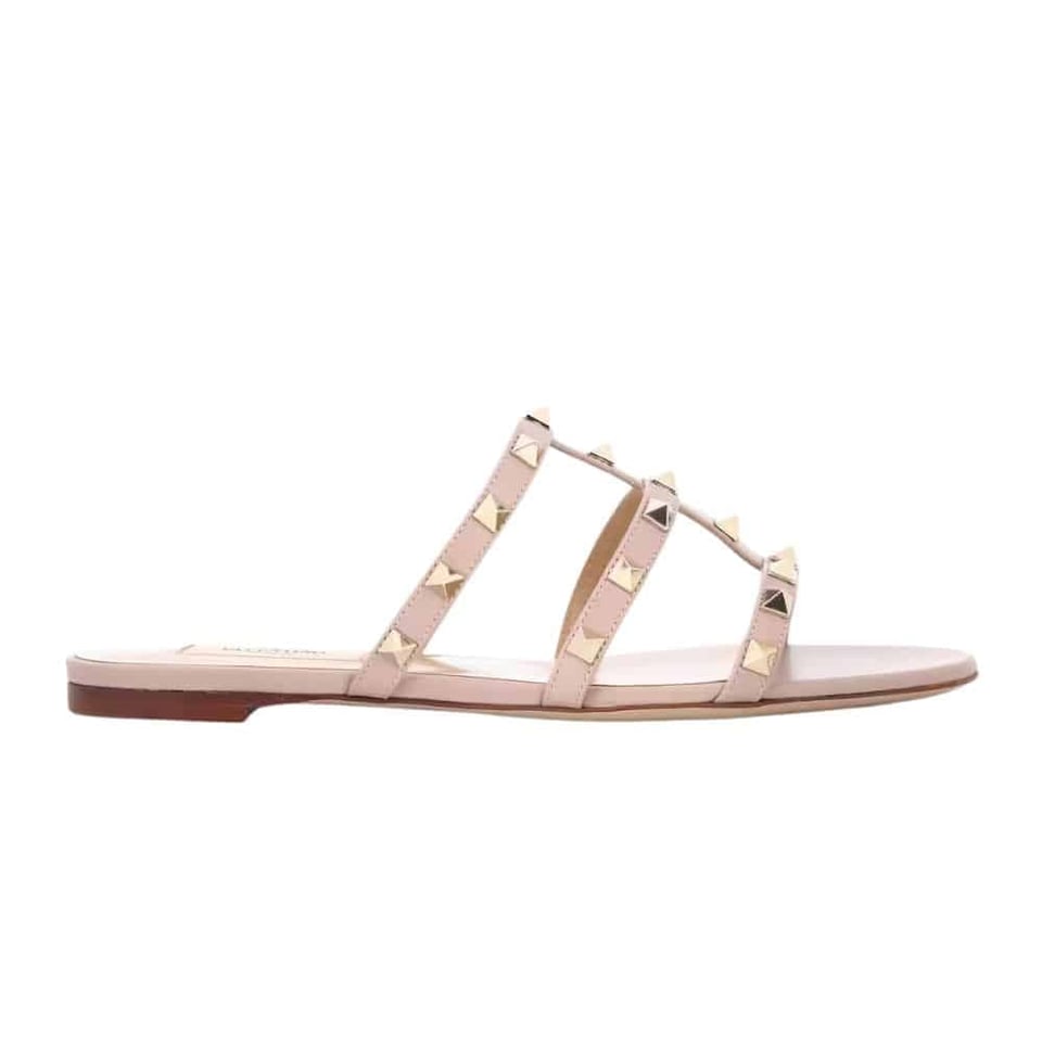 Valentino Garavani Rockstud Flat Slide Sandal Pink 4W2S0C49Vod P45 view 2