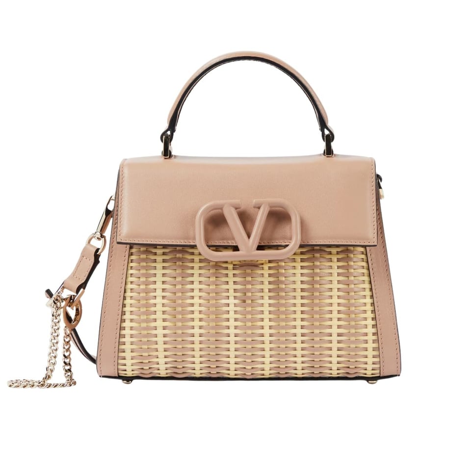 Valentino Garavani Small Vsling Wicker Handbag Pink 22Cm view 2