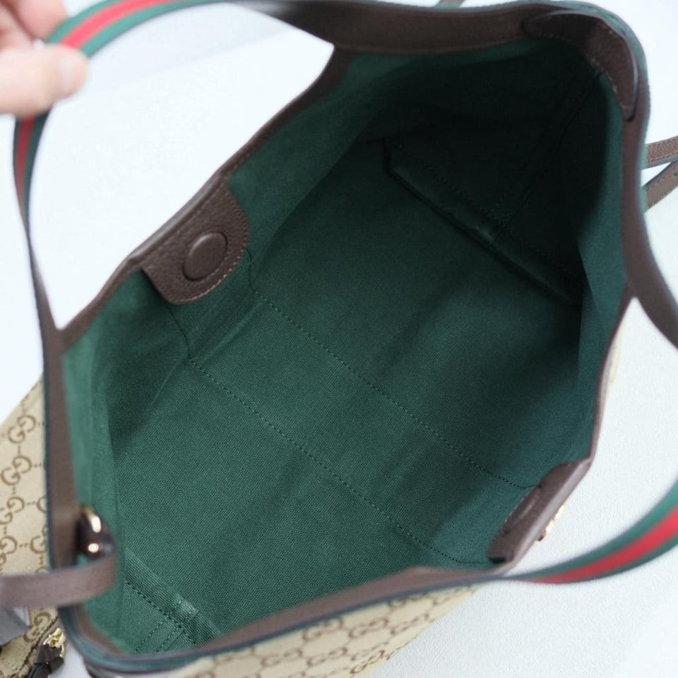 Gucci Giglio small Tote Bag 25cm/9.8in Beige And Brown 860845 view 11
