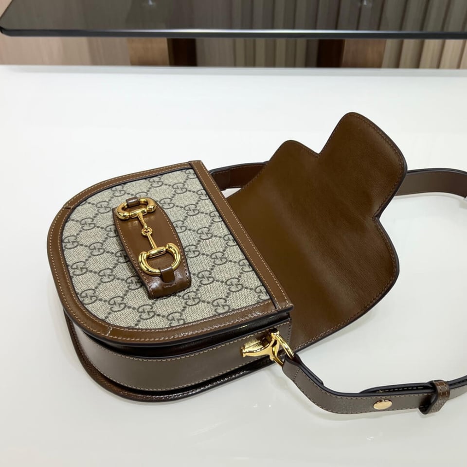 Gucci GG Supreme Horsebit 1955 Mini Rounded Bag view 13