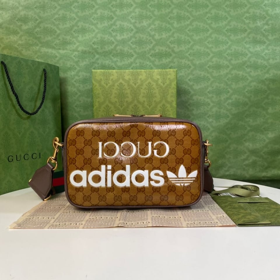 adidas x Gucci Small Shoulder Bag in GG Crystal Canvas view 6