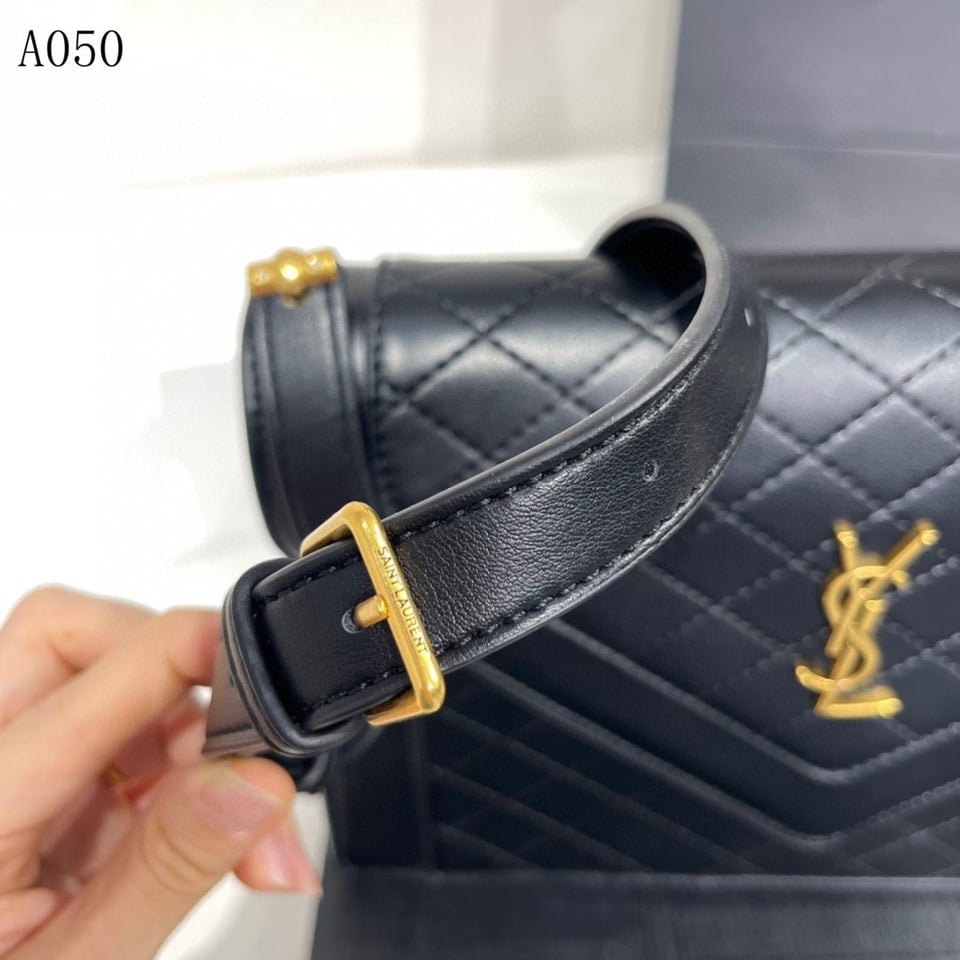 Saint Laurent Gaby Satchel In Quilted Black Gold 26Cm view 3