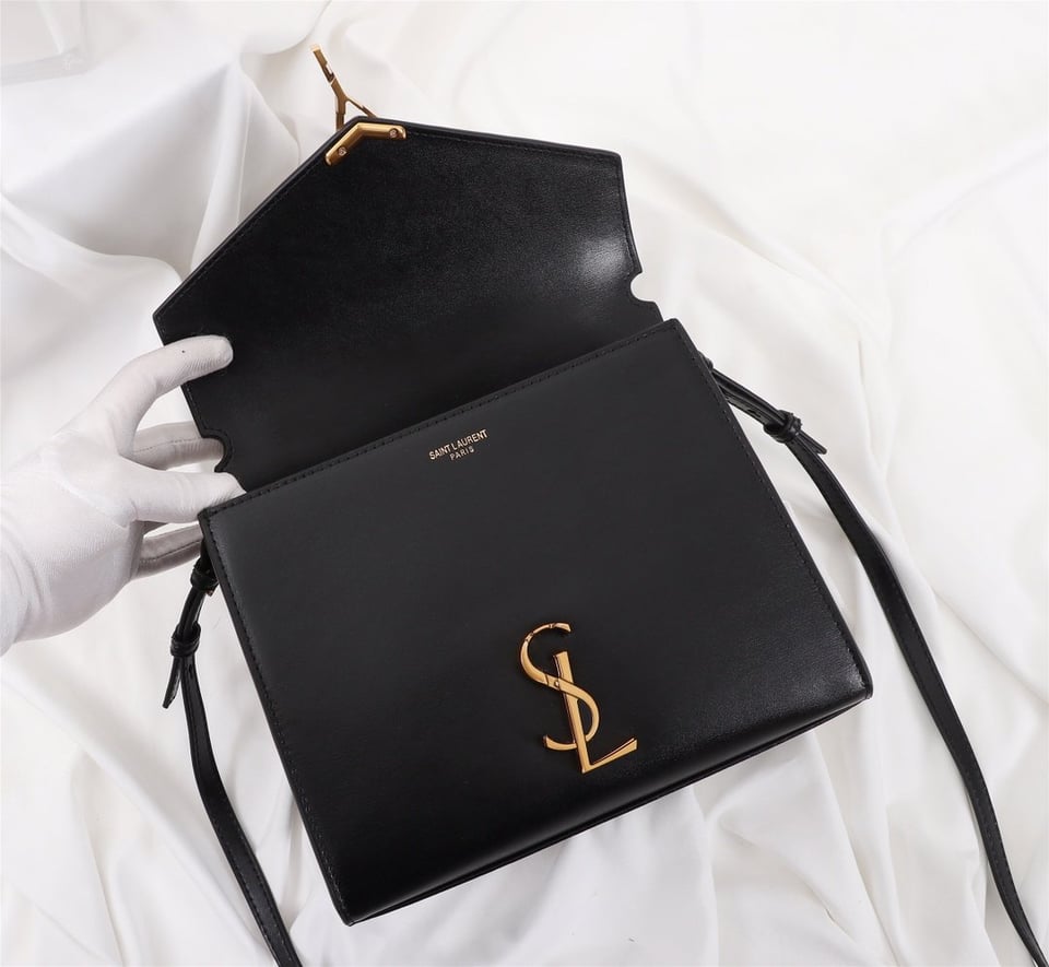 Saint Laurent Cassandra Medium Top Handle Bag Black Gold 24Cm view 9