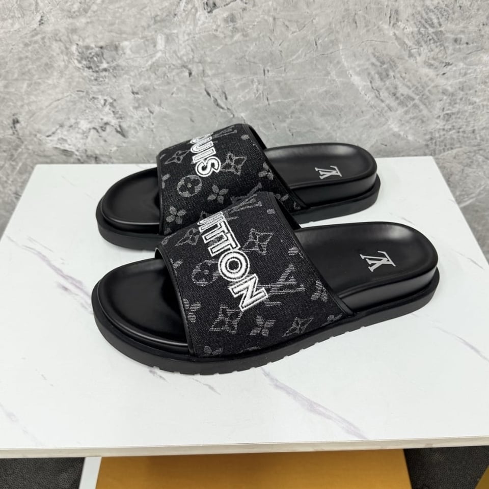 Louis Vuitton Miami Mule Denim Black view 4