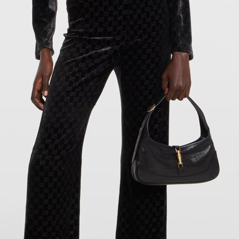 Gucci Jackie Slim Medium Shoulder Bag 28cm/11in Black Leather ‎863137 view 2
