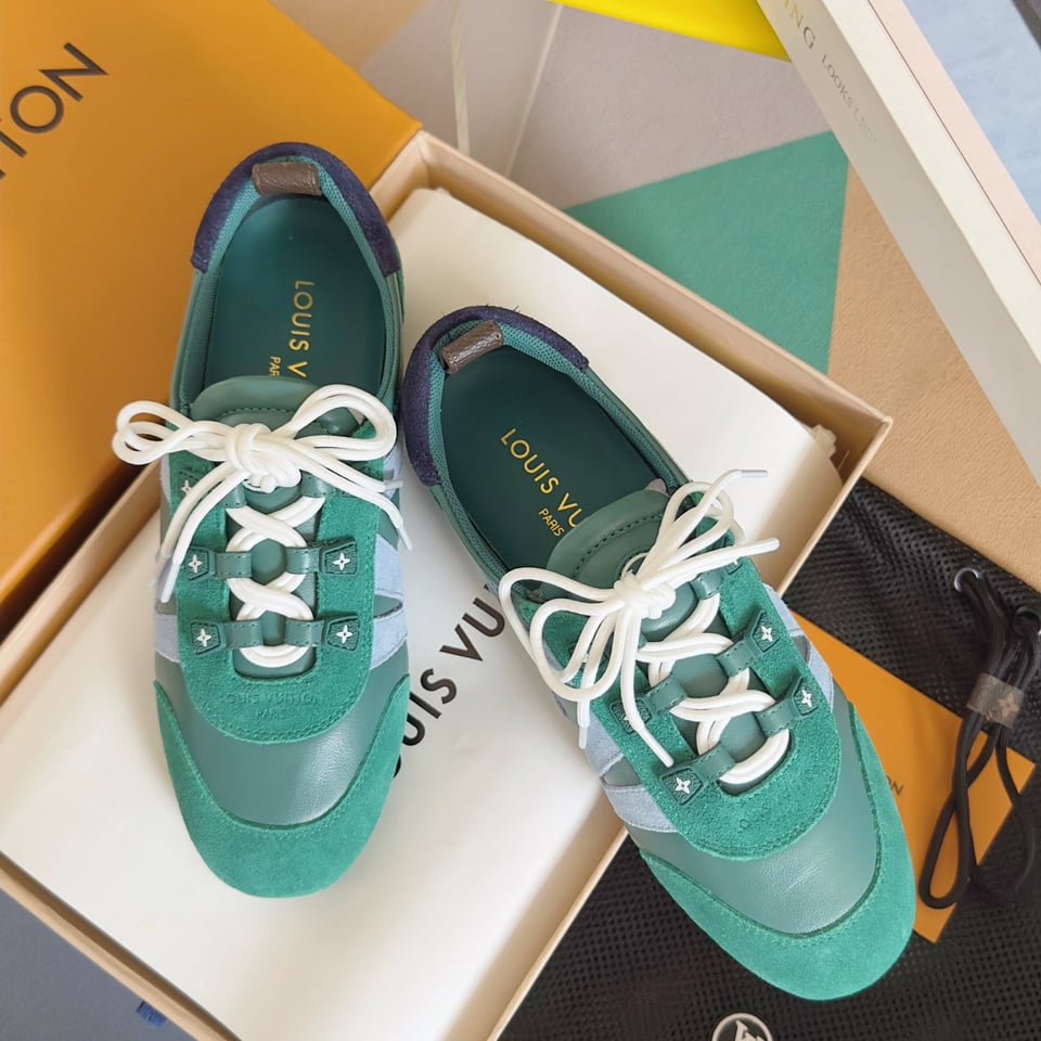 Louis Vuitton Sneakerina Green &amp; Light Blue – Women’s Ballet-Inspired Slim Sneakers view 7