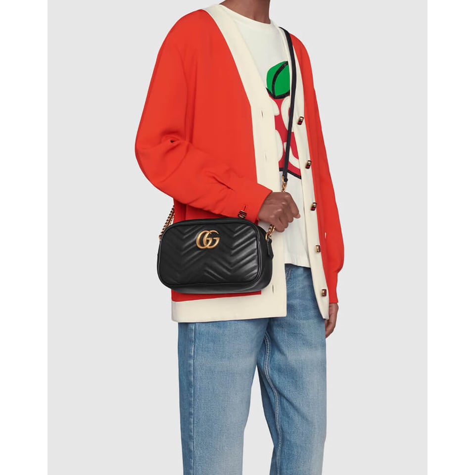 Gucci GG Marmont Small Shoulder Bag Black 24Cm view 4