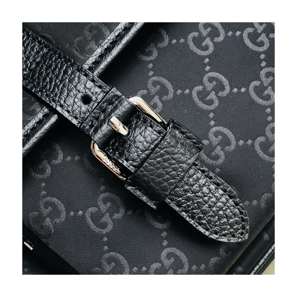 Gucci GG Guccissima Black Nylon Small Messenger Bag 510335 view 12