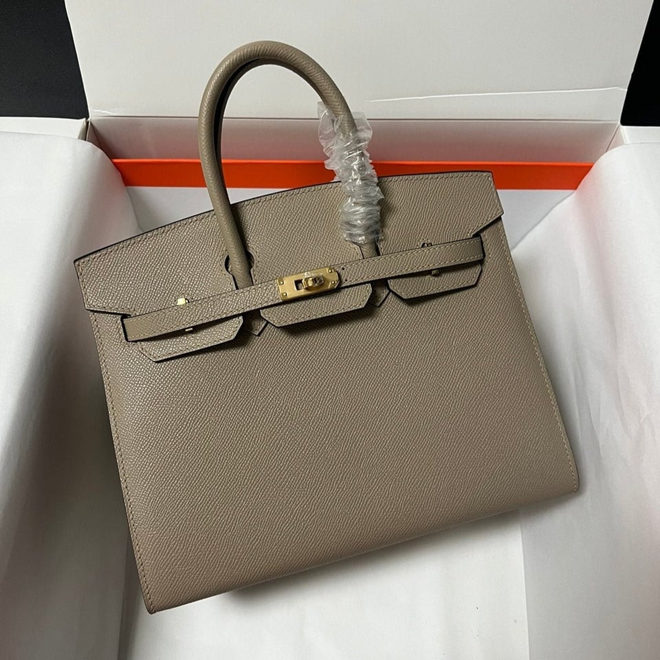 Hermes Birkin Sellier Etoupe Grey Epsom Leather Gold Hardware view 2