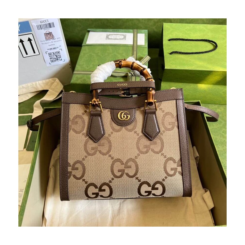 Gucci Diana Jumbo GG Small Tote Bag Brown 27cm view 7